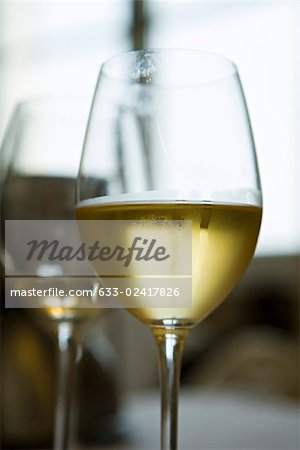 Glass of chilled white wine