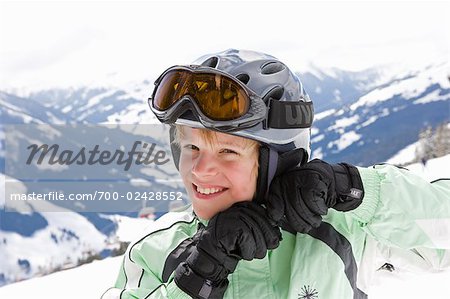 Portrait of Boy on Ski Slope