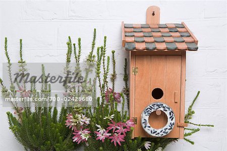 Ornate Birdhouse and Flowers