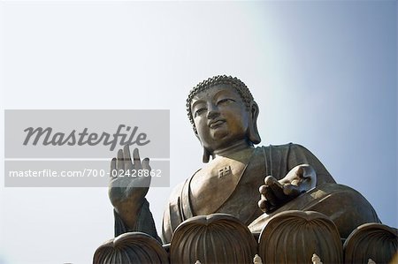 Tian Tan Buddha, Po Lin monastère Ngong Ping, l'île de Lantau, Hong Kong, Chine