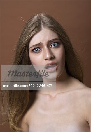 Portrait of Woman with Shocked Facial Expression