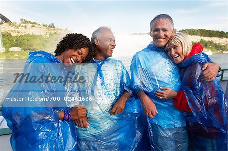 Couples Embracing Aboard The Maid of the Mist, Niagara Falls, Ontario, Canada