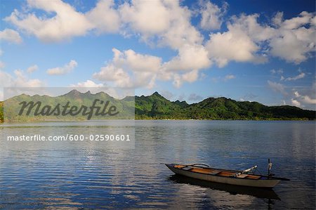 Boat in Bay, Huahine, French Polynesia