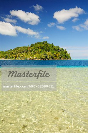 Vue d'ensemble de la baie, Huahine, Polynésie française