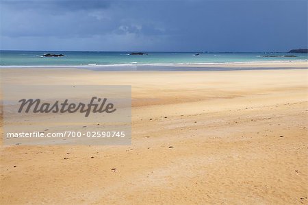 Strand in St. Malo, Ille-et-Vilaine, Bretagne, Frankreich