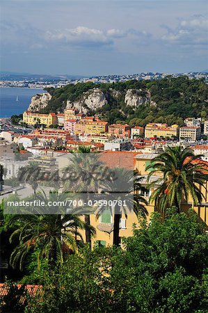 Overview of Nice, Cote d'Azur, Alpes-Maritimes, Provence-Alpes-Cote d'Azur, France