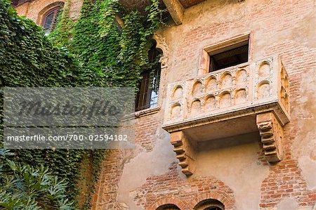 Balkon Julias Haus, Verona, Venetien, Italien