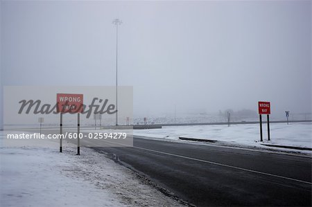 Wrong Way Signs in Winter