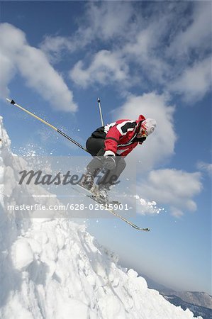 A jumping Skier
