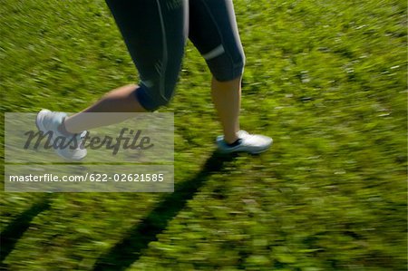 Person jogging in countryside