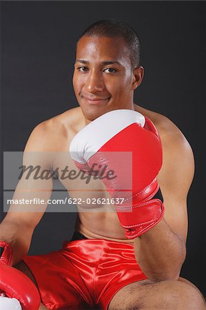 Jeune boxeur Smiling