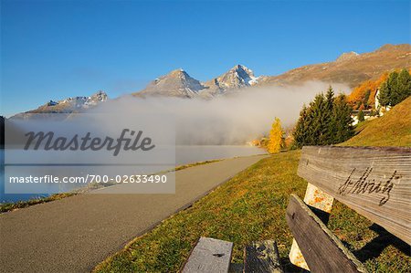 Mist over Lake St Moritz, Switzerland