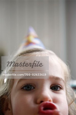 Portrait of Little Girl at Birthday Party