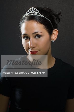 Portrait of Woman Wearing a Tiara