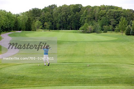Homme, jouer au golf, Burlington, Ontario, Canada