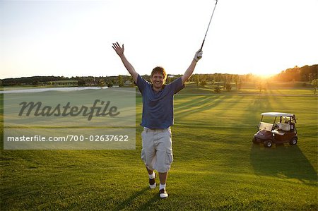 Golfer at End of Day, Burlington, Ontario, Canada