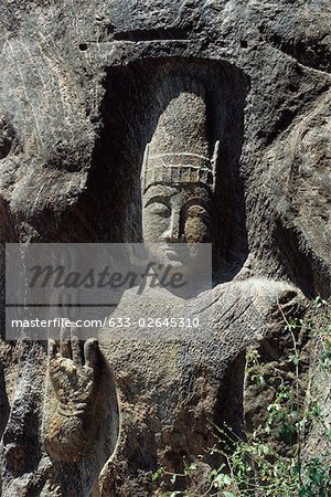 Bouddha, statue de bas relief, Myanmar