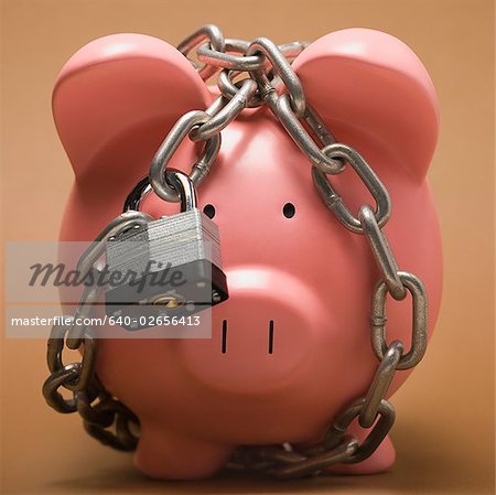 Piggy bank locked up.