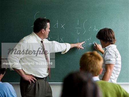 Teacher in a classroom.