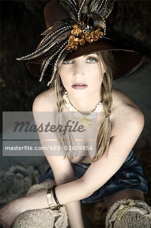 Portrait of Woman at Beach in Malibu, California, USA