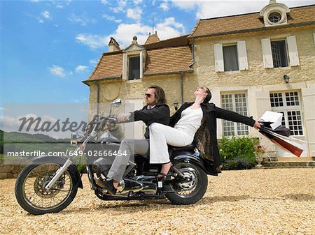 Couple on motorbike