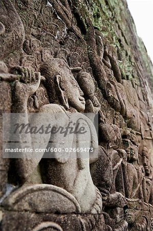 Plastisches Relief, Bayon Tempel, Angkor Thom, Angkor, Kambodscha