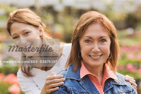 Portrait of Mother and Daughter in Garden