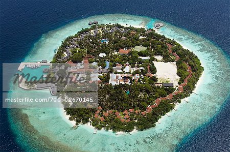 Aerial View of Eco-Resort on North Male Atoll, Maldives