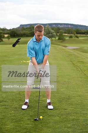 Homme, jouer au golf, Burlington, Ontario, Canada