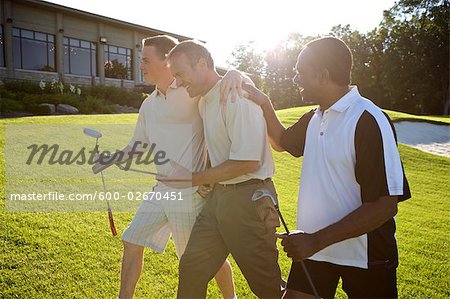 Hommes sur le terrain de golf, Burlington, Ontario, Canada