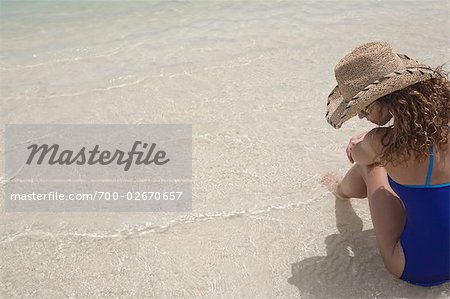 Frau am Strand, Jamaika