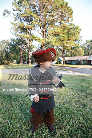 Little Boy Dressed Up as a Pirate