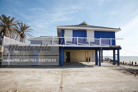 Aftermath of Hurricane Ike, Galveston, Texas, USA
