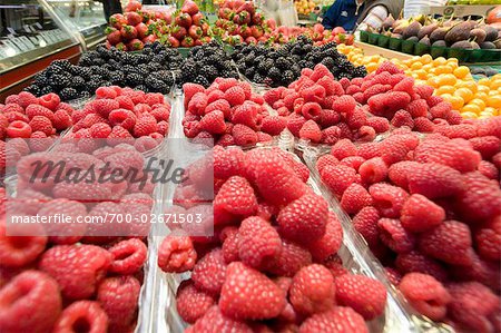 Obst auf Granville Island Market, Vancouver, BC, Kanada