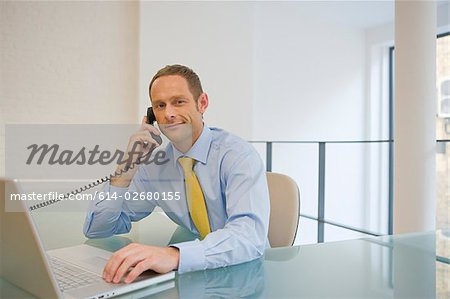 Office worker on telephone