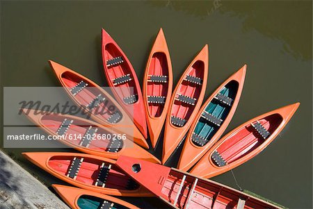 Canots sur la rivière ljubljanica