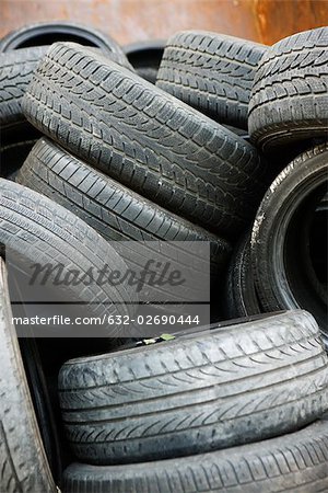 Pile of used tires