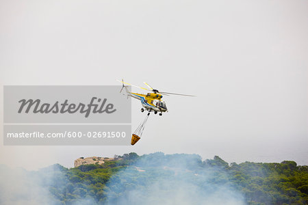 Helicopter Over Cala Ratjada, Capdepera, Mallorca, Spain