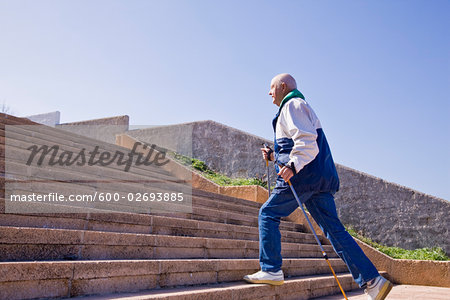 Nordic Walker Climbing Stairs Nordic Walker Climbing Stairs