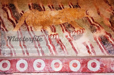 Mural de Puma Fresco, Avenue of the Dead, Teotihuacan Archaeological Site, Mexico