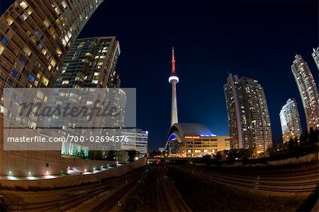 CN Tower and Rogers Centre, Toronto, Ontario, Canada