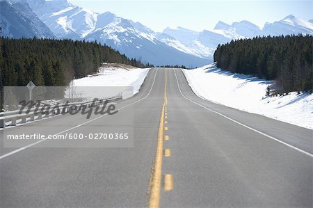 David Thompson Highway, Banff National Park, les Rocheuses canadiennes, Alberta, Canada