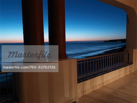 Vue sur l'océan Pacifique, du balcon, Rancho Banderas, Puerto Vallarta, Mexique