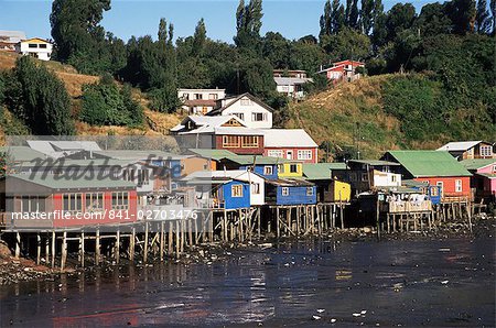 Palafitos, Castro, Chiloe Island, Chile, South America