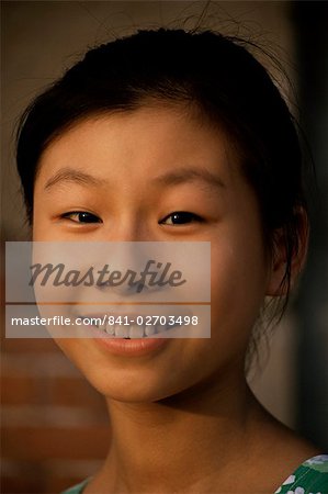 Portrait d'une Chines girl, Shanghai, Chine, Asie