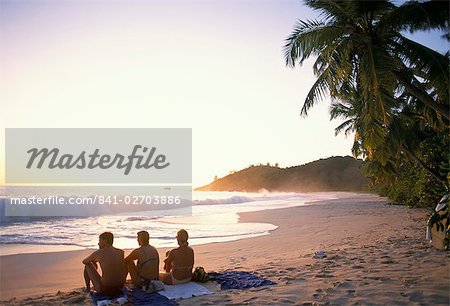 Beach on south coast, island of Mahe, Seychelles, Indian Ocean, Africa