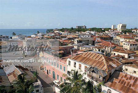 Blick über Dach tops, alte Stadt, Mombasa, Kenia, Ostafrika, Afrika