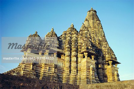 Le Temple de Kandariya Mahadev dans le groupe occidental de Temples à Khajuraho, Madhya Pradesh, Inde