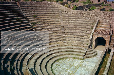 Le théâtre à Pompéi, UNESCO World Heritage Site, Campanie, Italie, Europe