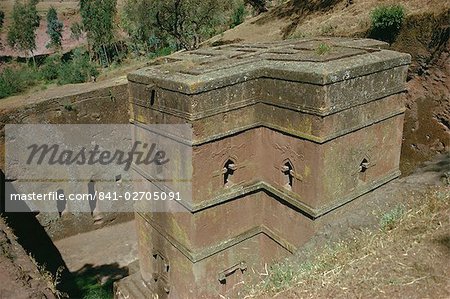 St. Giorgis (St. George's) rock cut church, Lalibela, Ethiopia, Africa